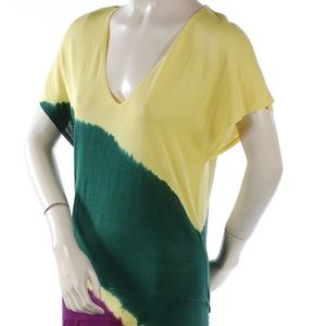 BCBG Yellow, Green, Plum V-neck sweater dress
